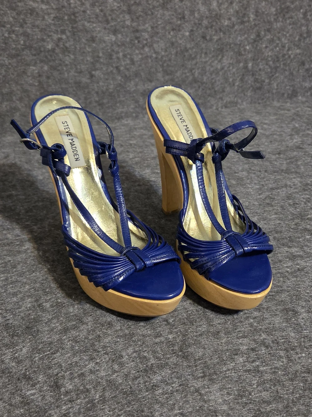Steve Madden Royal Blue Sling Back Platform Heels